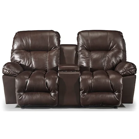 Casual Power Rocker Recliner Loveseat with Cupholder Storage Console